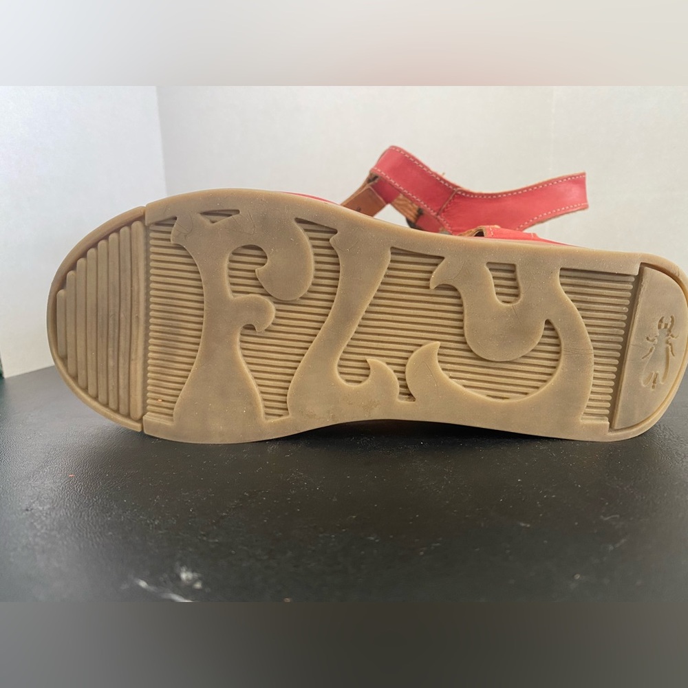 Fly London Red Leather Platform Wedge Heels Mary Jane Pump Size 36 - Picture 7 of 8